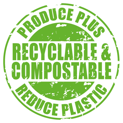 Produce Plus Recyclable and Compostable Reduce Plastic